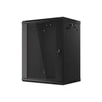 Lanberg WF01-6415-10B 19" 15U SZÉL:600mm MÉLY:450mm MAG:774mm lapraszerelt üvegajtós fekete fali rack szekrény #3