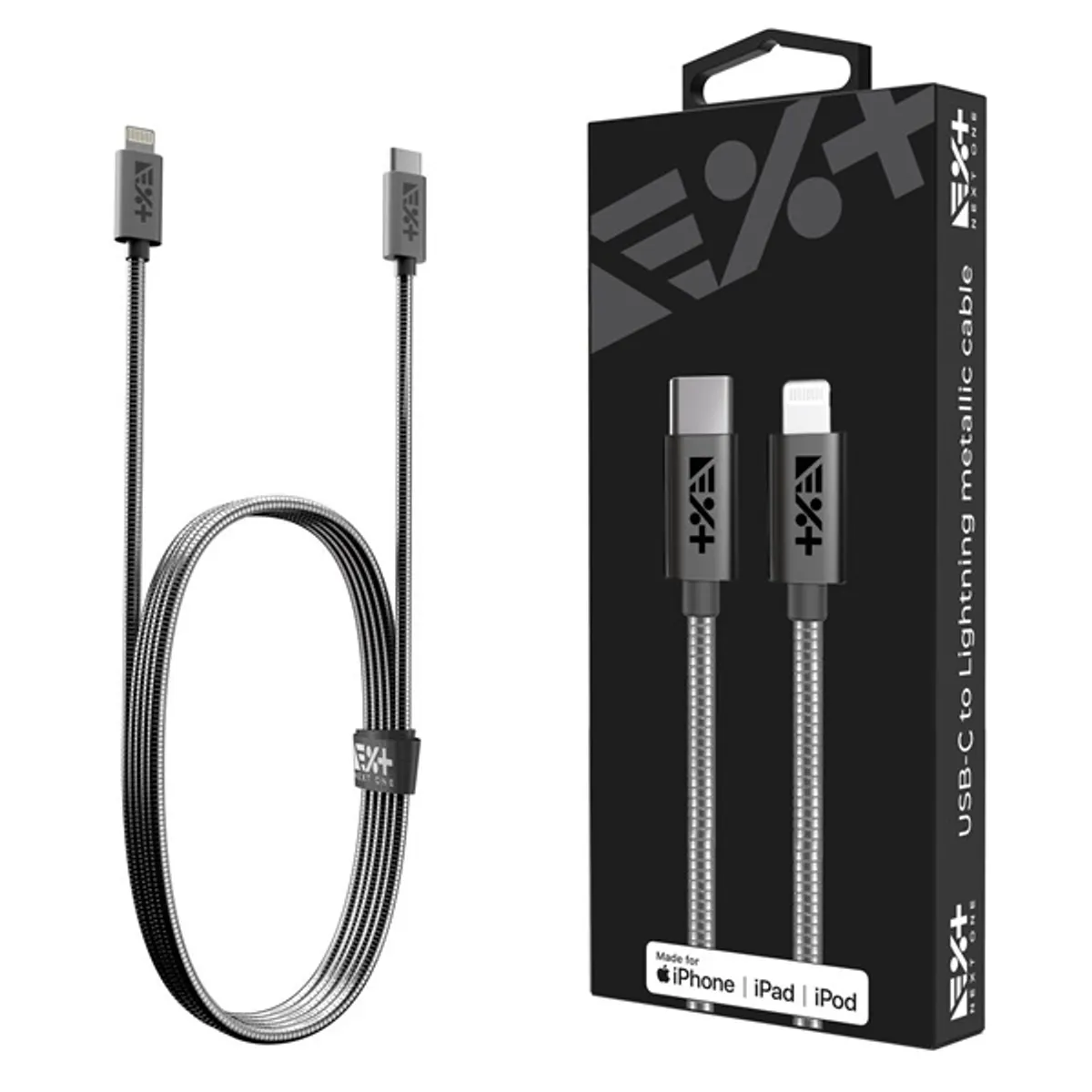 NextOne LGHT-USBC-MET-SG 1,2m USB C-Lightning metál asztroszürke kábel #1