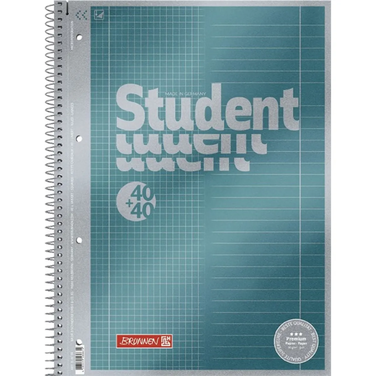 Brunnen Premium Duo A4 40+40 lap kockás és vonalas spirálfüzet #1