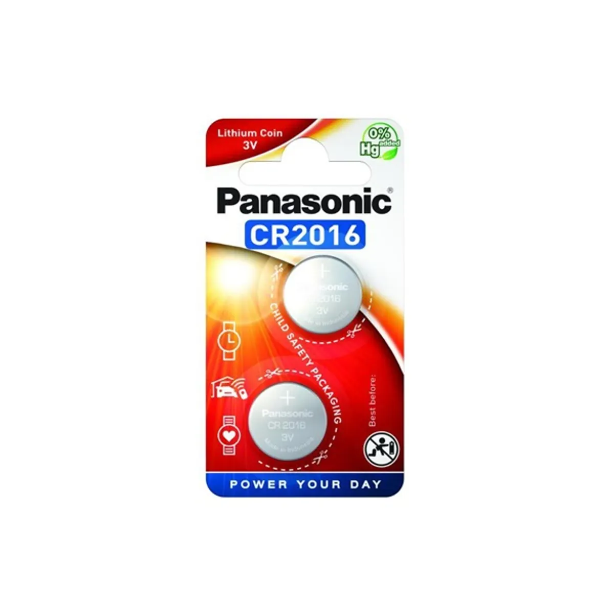 Panasonic CR2016 3V lítium gombelem 2db/csomag #1