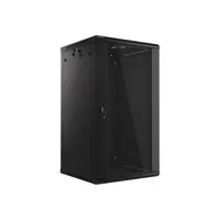 Lanberg WF01-6622-10B 19" 22U SZÉL:600mm MÉLY:600mm MAG:1085mm lapraszerelt üvegajtós fekete fali rack szekrény #2