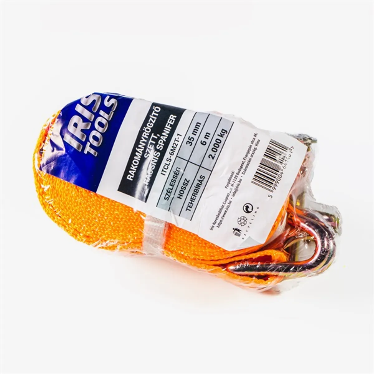 IRIS TOOLS ITCLS-6M2T-1 rakományrögzítő szett, kétrészes racsnis spanifer, 2.000 kg, 6 m, 35 mm #1