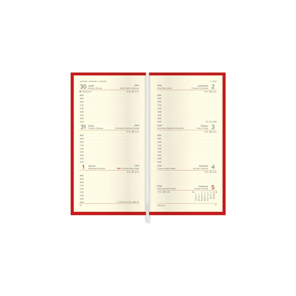 Kalendart Image 2026 I035 fekete heti beosztású álló zsebnaptár #2