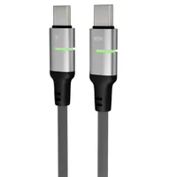 AVAX CB633 STEELY LED 2m 60W USB-C fekete fonott gyorstöltő kábel #2