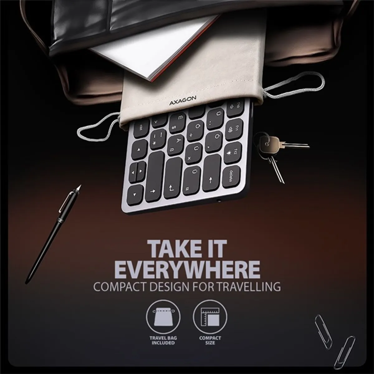 AXAGON HMC-KB-HU Magyar billentyűzet és 9 az 1-ben hub #10