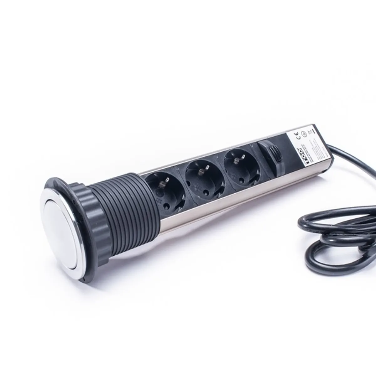 TOO PPS-301-3C IP20, 3x 2P+F, króm asztalba süllyeszthető elosztó #2