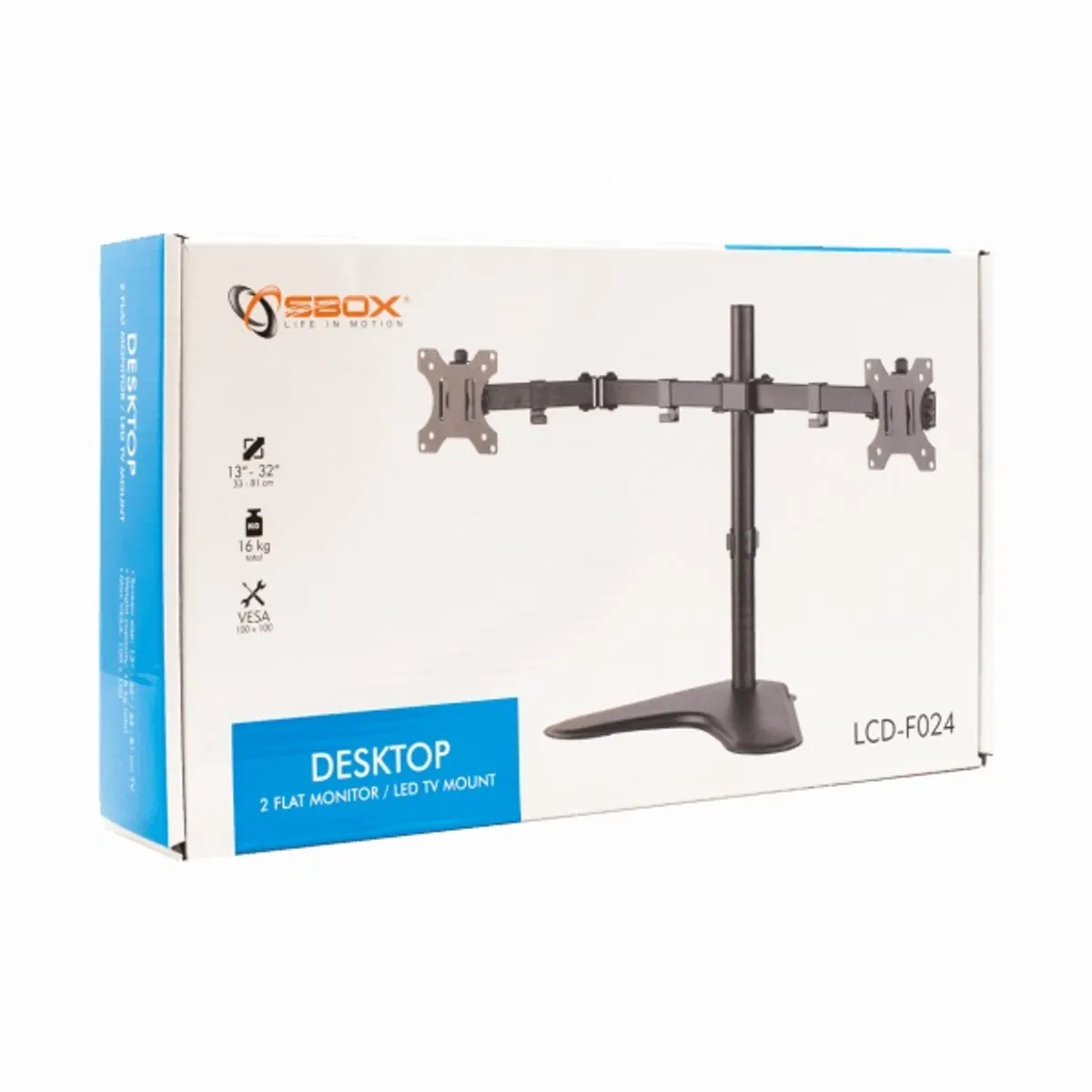 Sbox LCD-F024 13"-32" VESA 100x100 dönthető, forgatható asztali monitor tartó konzol #3