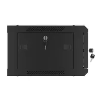 Lanberg WF01-6404-10B 19" 4U SZÉL:600mm MÉLY:450mm MAG:290mm lapraszerelt üvegajtós fekete fali rack szekrény #5