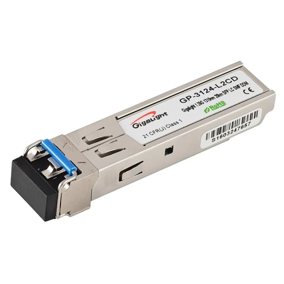Gigalight SFP modul, 1.25G, 1310nm, 20km távolság, 0~70 hőm. tart., DDM funkció #1