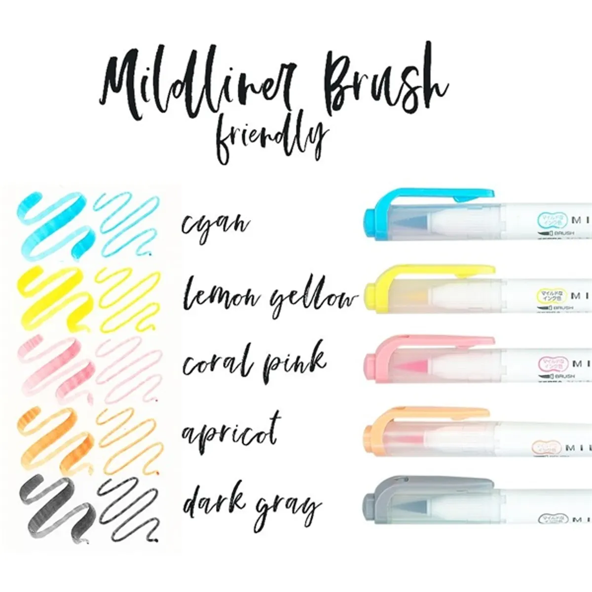 Zebra Mildliner Brush Friendly 5db-os kettős végű ecset marker #2