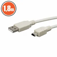 PRC USB 2.0 A - mini USB 2.0 B 1.8m kábel #1
