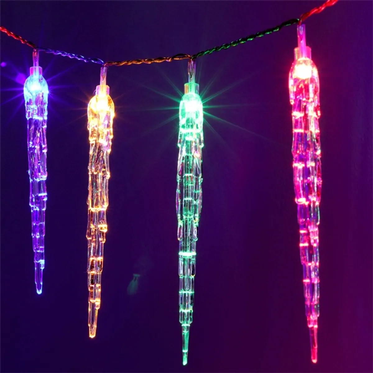 Iris Jégcsap alakú több programos/3m/több színű/30db LED-es/3xAA elemes fényfüzér, fénydekoráció #1
