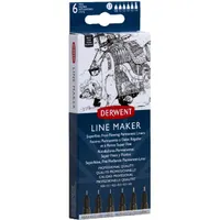 Derwent Line Marker fekete 6db  0,05/0,1/0,2/ 0,3/0,5/0,8 mm tűfilc készlet #3