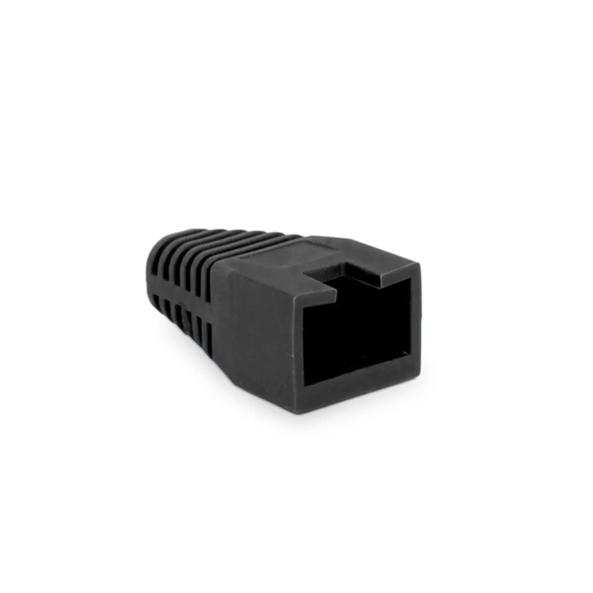 Rülstein 05287FK RJ45  8P8C moduláris dugókhoz fekete 100db "sima" törésgátló #1