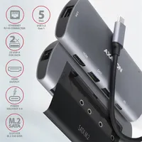 Axagon HMC-6M2 SUPERSPEED USB-C COMBO ezüstfekete  6IN1 HUB #2