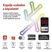 Emos GoSmart Lines fehér, 9 részből álló, 34 W, RGBIC dimmelhető, WiFi LED lámpa #2