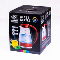TOO KE-820 1,7L-es piros prémium üveg vízforraló #3