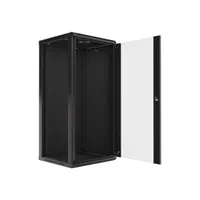 Lanberg WF01-6627-10B 19" 27U SZÉL:600mm MÉLY:600mm MAG:1307mm lapraszerelt üvegajtós fekete fali rack szekrény #4