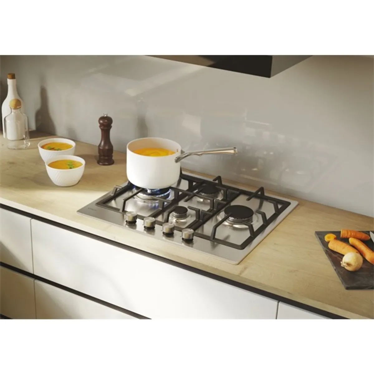 Candy CHG6D4WTX inox, beépíthető, gáz, főzőzóna:4, főzőlap #6