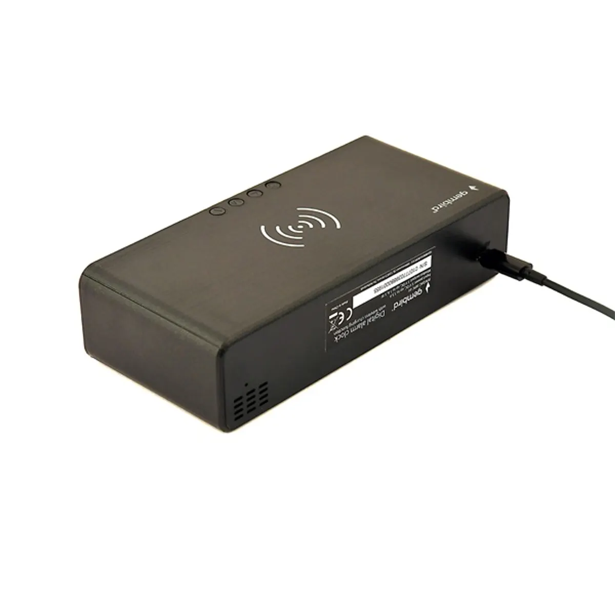 Gembird DAC-WPC-01 vezeték nélküli fekete digitális ébresztőóra #4