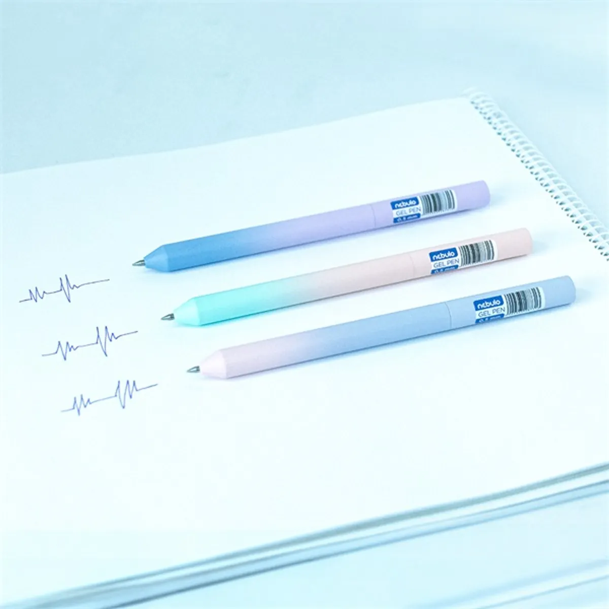 Nebulo 0,5 mm gradiens mintás kék zselés toll #2