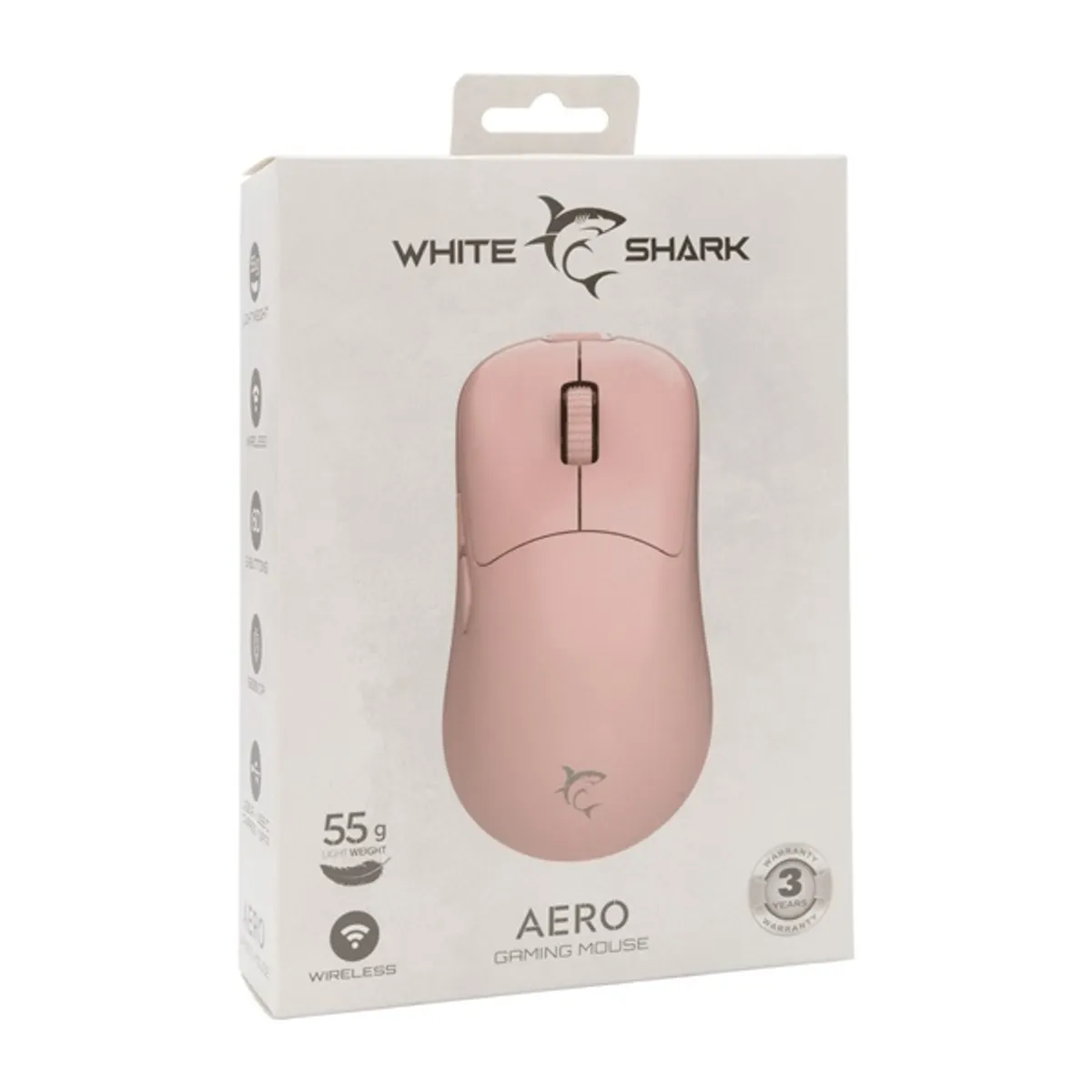 White Shark WS GM-5015P AERO-B vezeték nélküli rózsaszín gamer egér #7