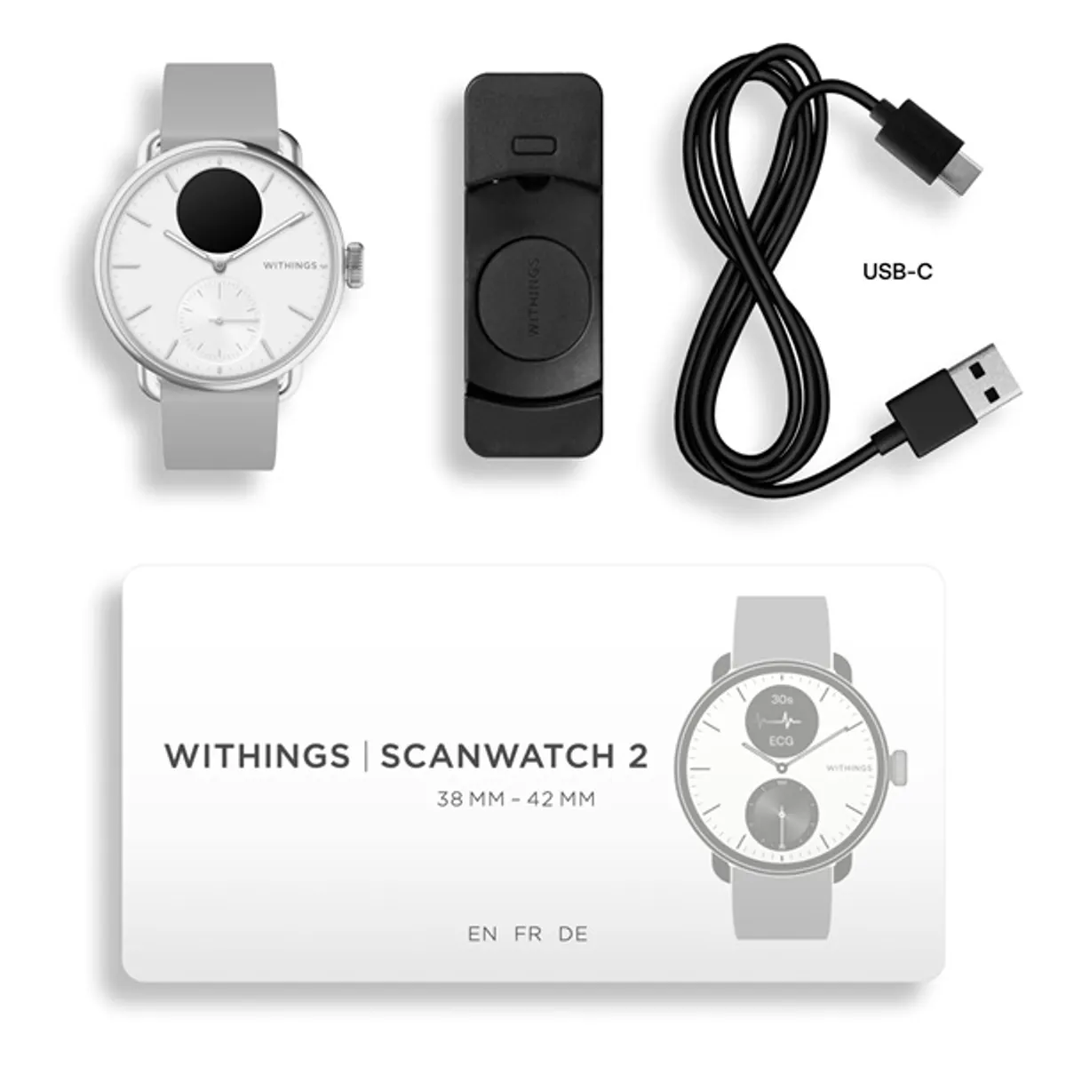 Withings HWA10-model 2 ScanWatch 2 38mm fehér okosóra #10