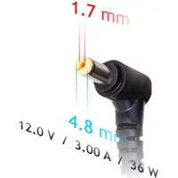 Akyga 12V/3A/36W 4,8x1,7mm Asus notebook hálózati töltő #3