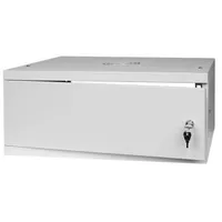 Stalflex RC19-4U-450MG 19" 4U 450 mm mély lapraszerelt szürke fém ajtós fali rack szekrény #2