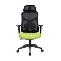 IRISOffice Mirage zöld/fekete ergonómikus,  szövet-hálós irodai forgószék fej és háttámasszal
