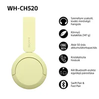 Sony WH-CH520 Bluetooth sárga fejhallgató #7
