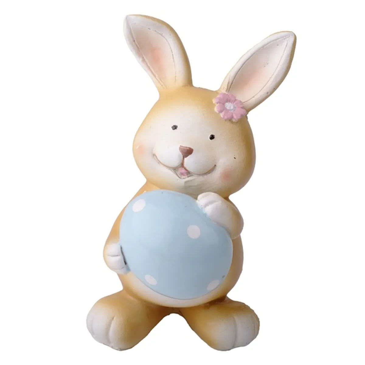 IRIS dekor műgyanta nyúl rózsaszín tojással 8x12,5cm #1