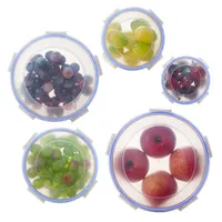 TOO KT-142 5 db-os kerek ételtároló doboz szett 400ml+800ml+1.500ml+2.300ml+3.600ml #4