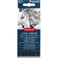Derwent Line Marker fekete 6db  0,05/0,1/0,2/ 0,3/0,5/0,8 mm tűfilc készlet #2
