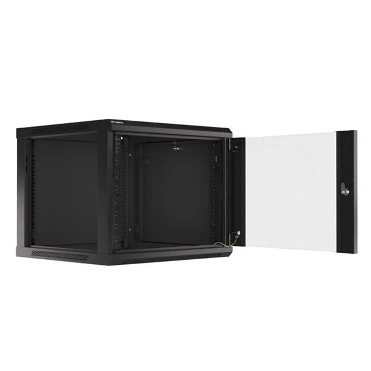 Lanberg WF01-6609-10B 19" 9U SZÉL:600mm MÉLY:600mm MAG:512mm lapraszerelt üvegajtós fekete fali rack szekrény #4