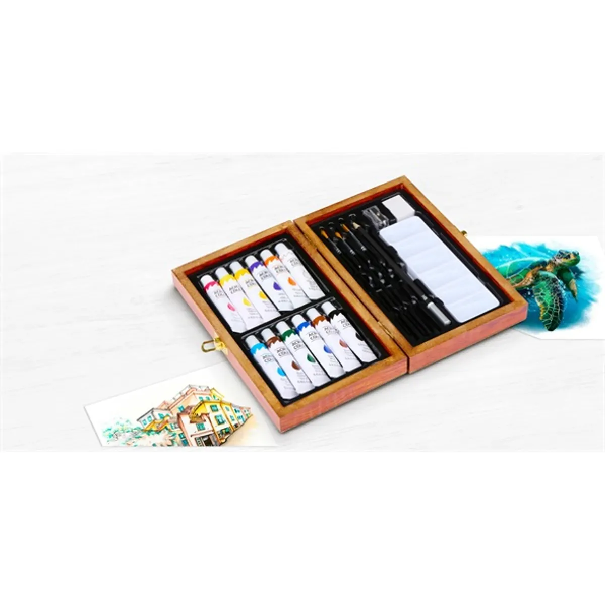 Artico 20 részes, fadobozos művész szett #2