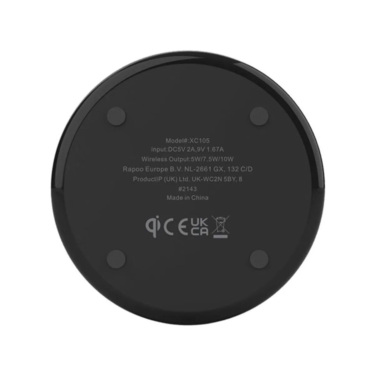 Rapoo 00217720 XC105 10W fekete vezeték nélküli mobiltelefon töltő #3