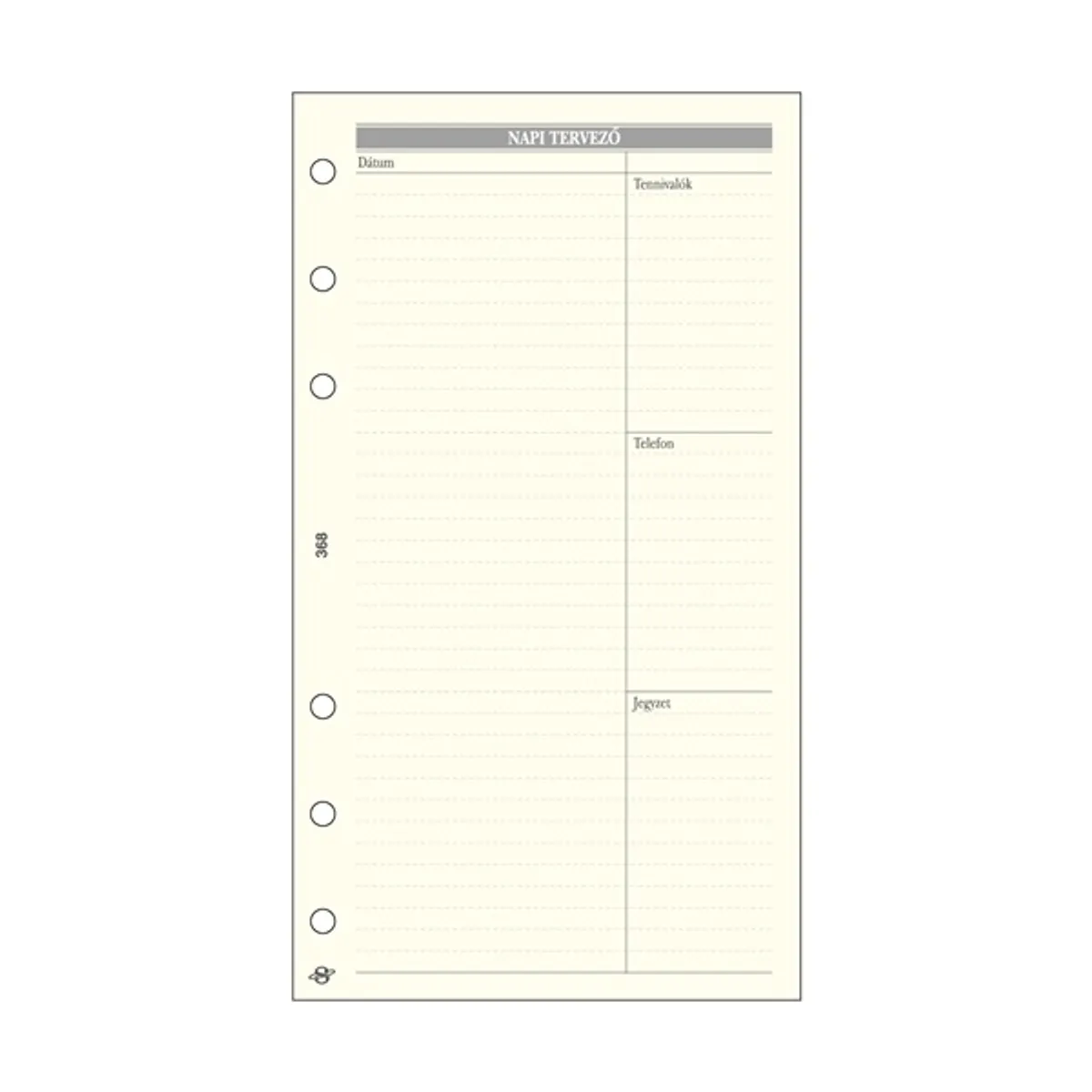 Kalendart Saturnus L368 bianco napi beosztású tervező gyűrűs naptár kiegészítő #1