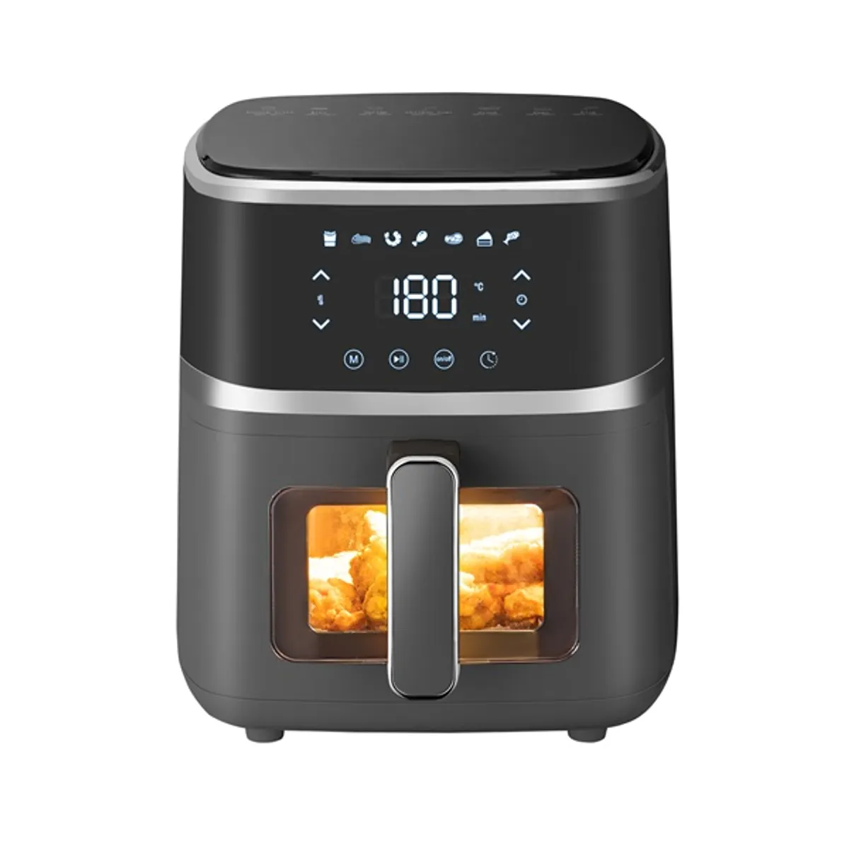 TOO AF-150B-1400 W fekete 5 L forrólevegős sütő (air fryer/airfryer) digitális vezérléssel, betekintő ablakkal #1