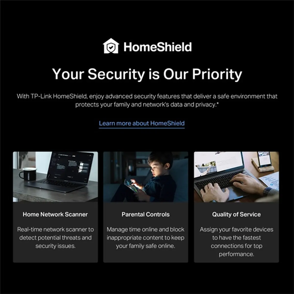 TP-Link Archer BE230 BE3600 fekete kétsávos Wi-Fi 7 router #8