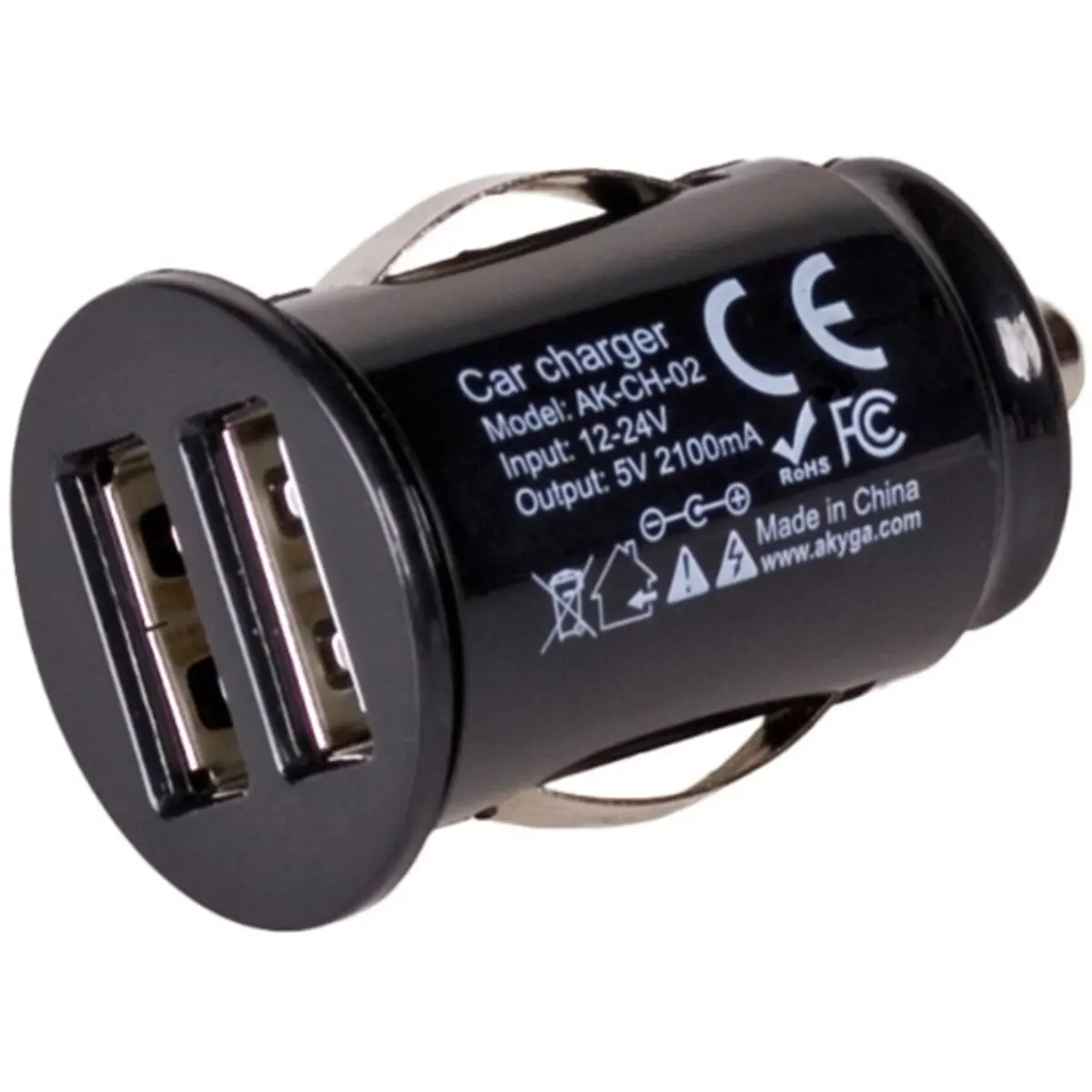 Akyga AK-CH-02 2xUSB 5V/2,1A/10,5W autós töltő #2