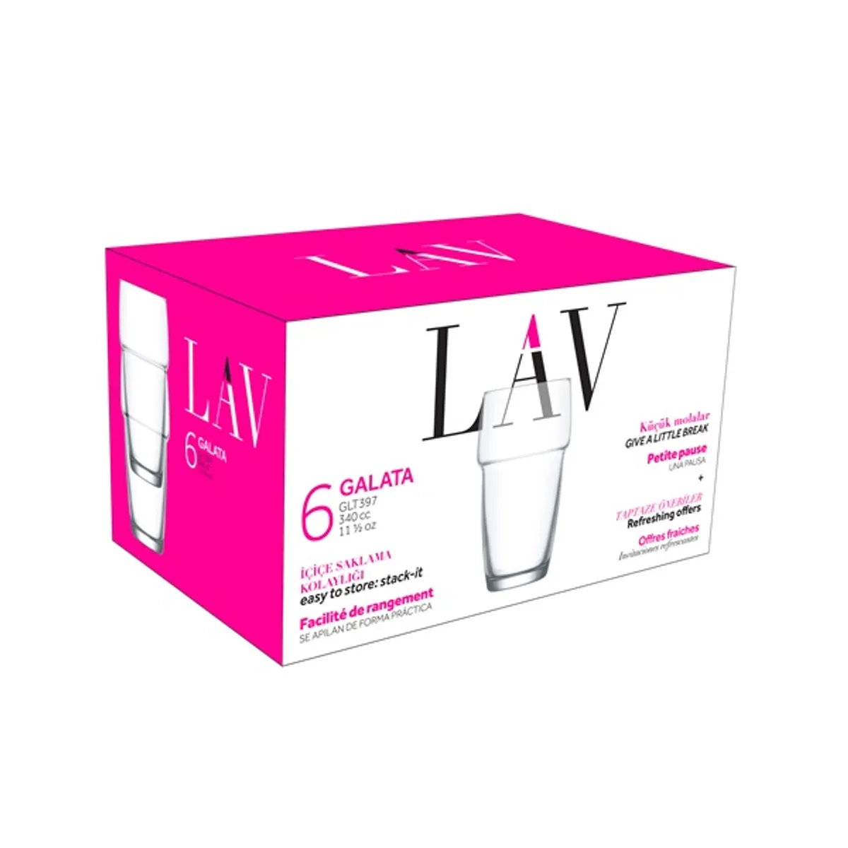 LAV Galata Long Drink 340ml koktélos pohár szett 6 darabos LV-GLT397F #1