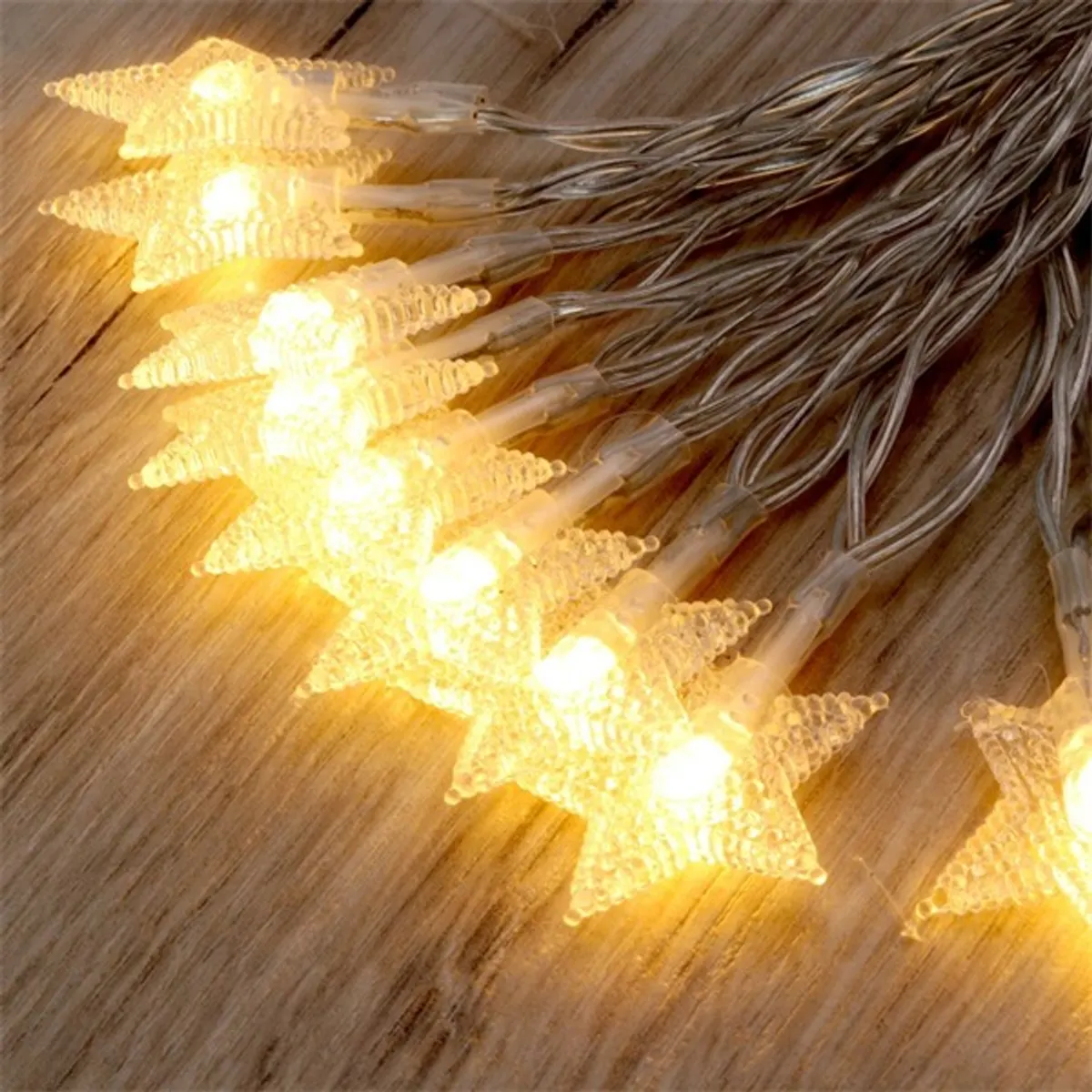 Iris Csillag alakú fix fényű/3m/meleg fehér/20db LED-es/3xAA elemes fényfüzér, fénydekoráció #4