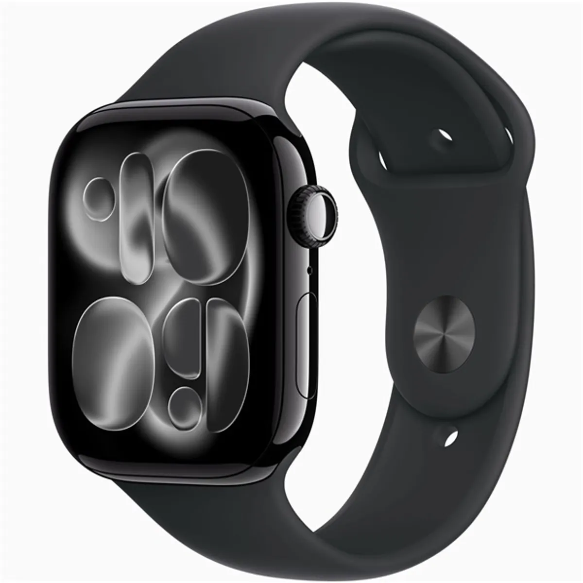 Apple Watch S11 GPS-es (46mm) kozmoszfekete alumínium tok, fekete S/M sportszíjas okosóra #1