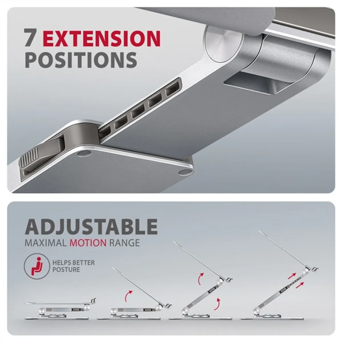 Axagon STND-LR ALU HQ 10"-17,3" laptop állvány #4