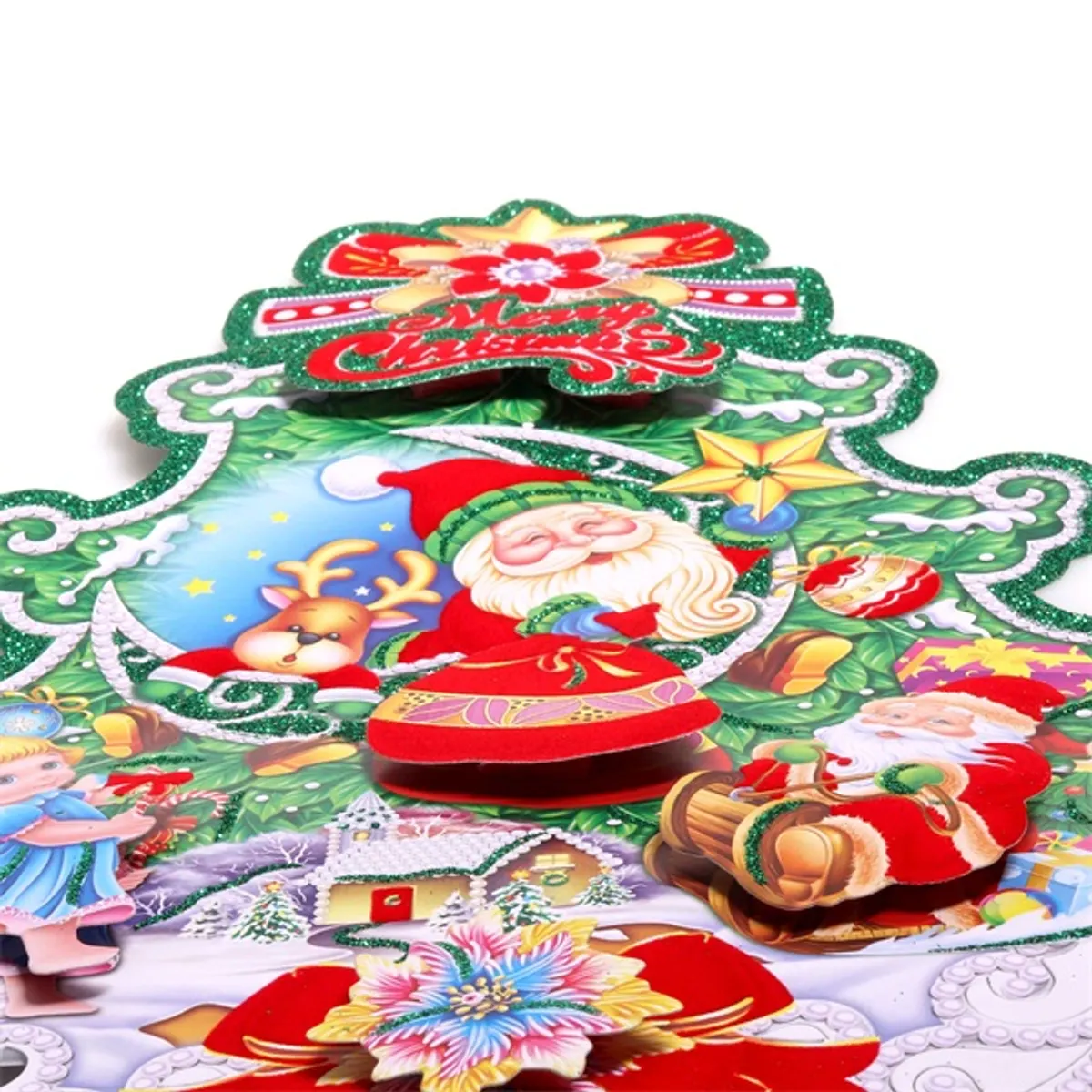 Iris 3D karácsonyi koszorú mintás /26x32cm 2db karton dekoráció #2