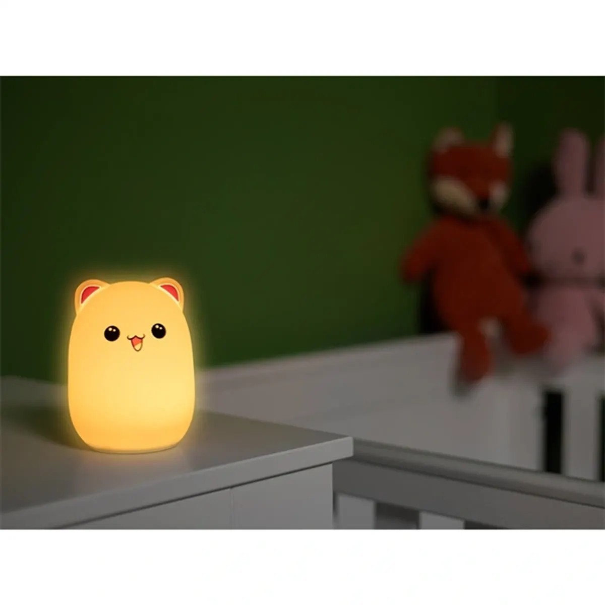 Tracer Teddy Bear, RGB LED, 5 színtónus, 4 világítási mód, Szilikon, Vezeték nélküli, éjszakai lámpa #4