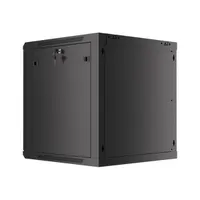 Lanberg WF01-6612-10B 19" 12U SZÉL:600mm MÉLY:600mm MAG:640mm lapraszerelt üvegajtós fekete fali rack szekrény #9