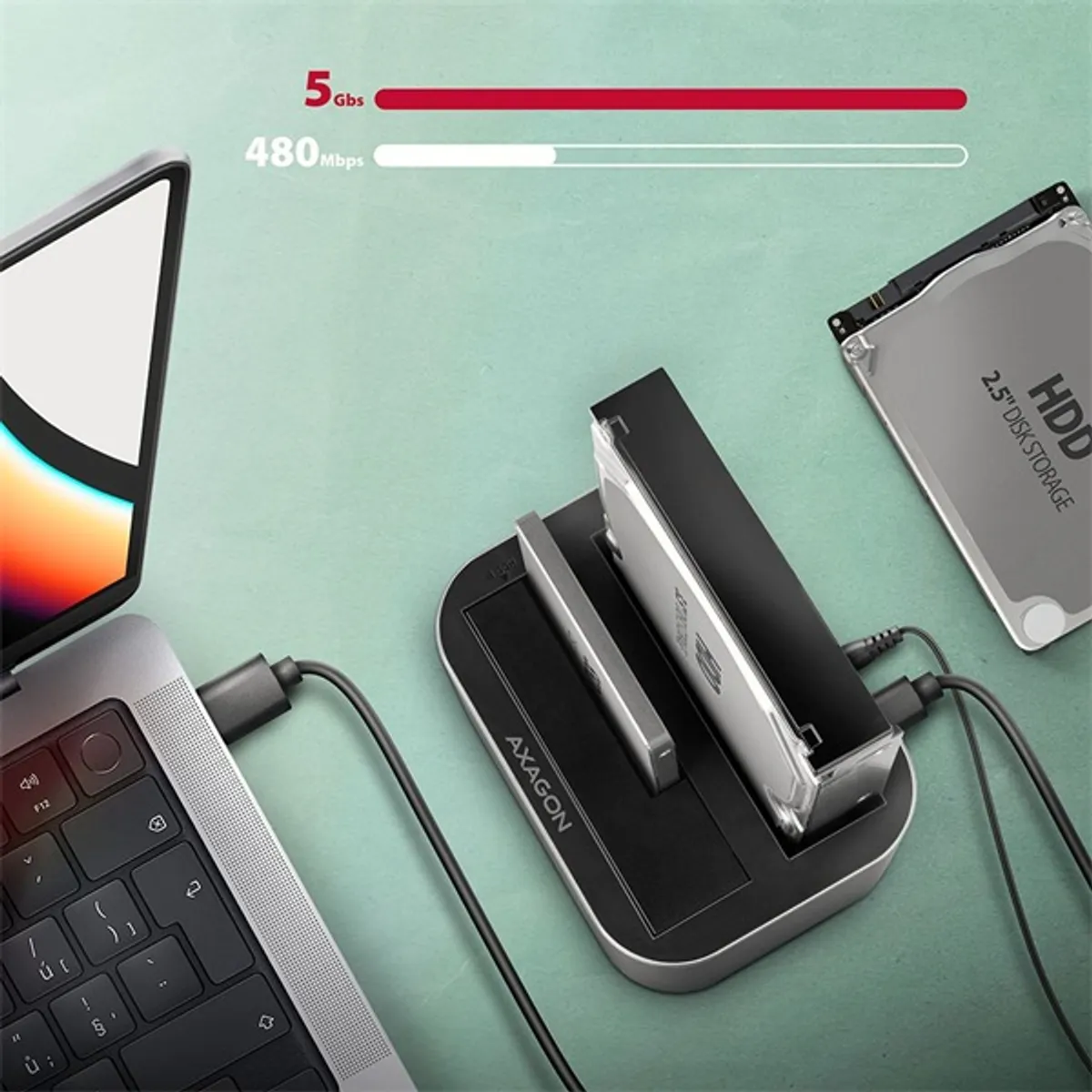 Axagon ADSA-DC SuperSpeed USB DUAL 2.5"/3.5" HDD/SSD DUAL dokkoló #4