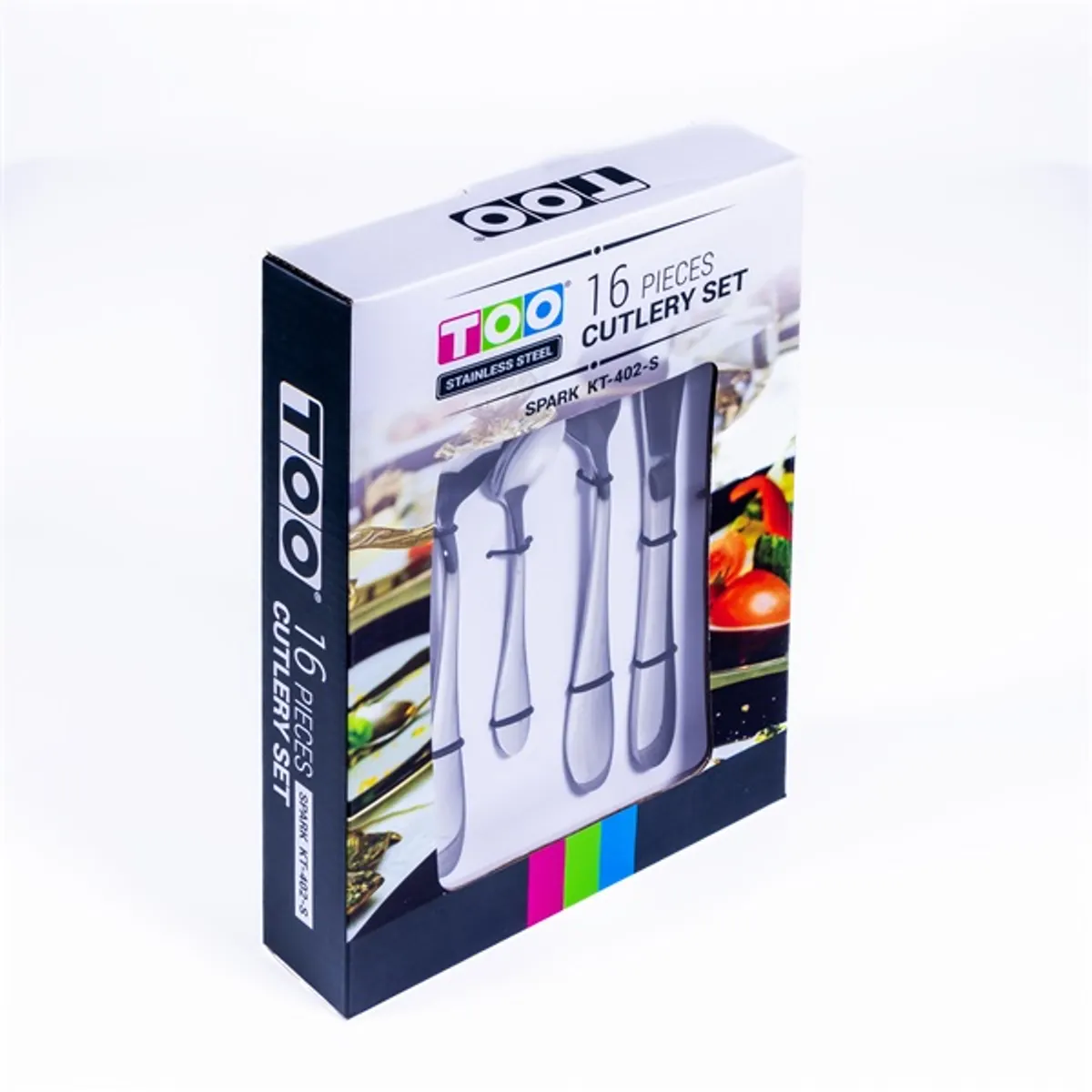 TOO KT-402 S Spark 16 db-os ezüst evőeszköz készlet #3